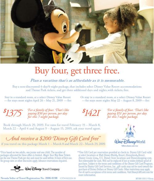 Disney Buy 4 Get 3 Free Flyer